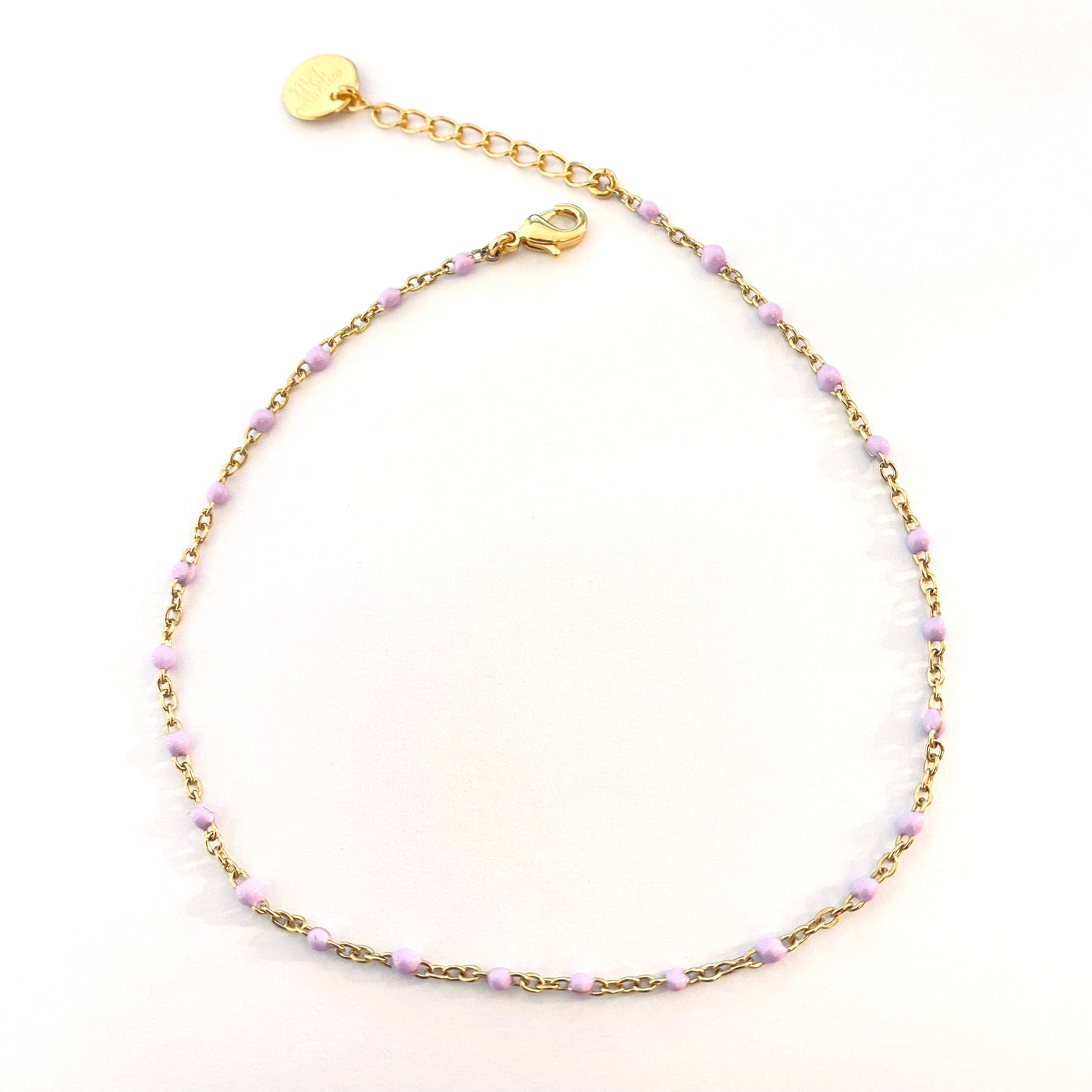 POULETTE - Bracelet cheville plaqué or lilas
