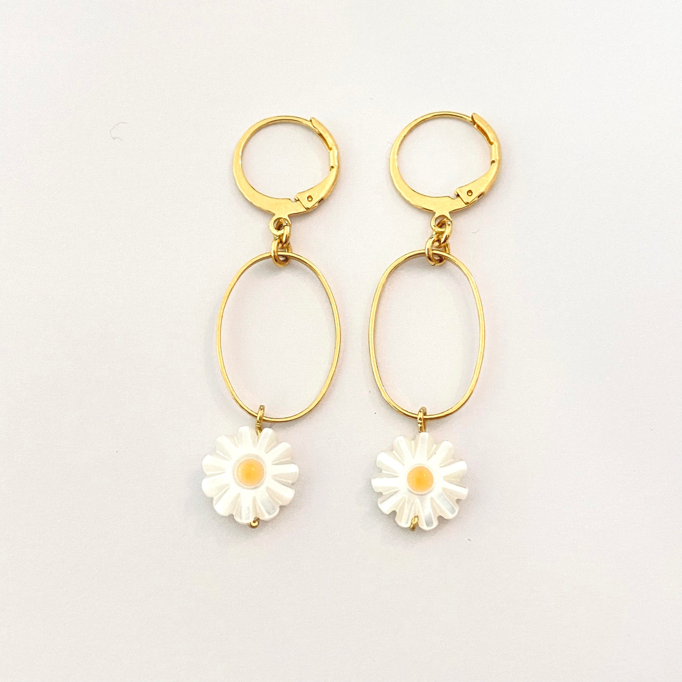 JUSTINE - Ruby gold plated earrings