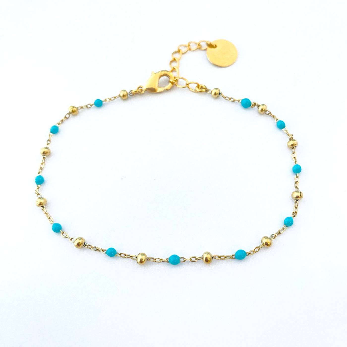 POULETTE - Bracelet en plaqué or turquoise