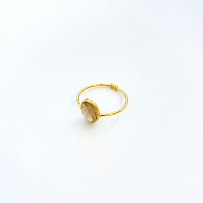 PAMPA - Cognac gold-plated ring