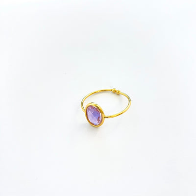 PAMPA - Lilac gold-plated ring