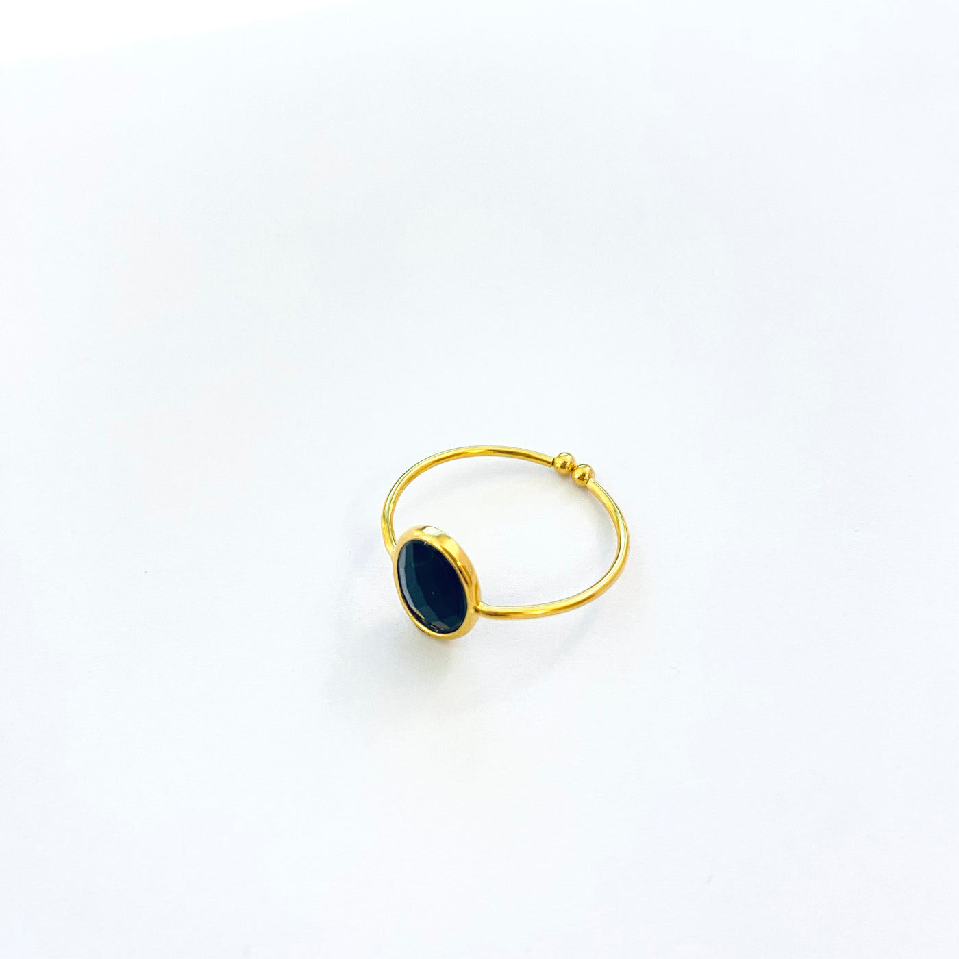 PAMPA - Black gold plated ring
