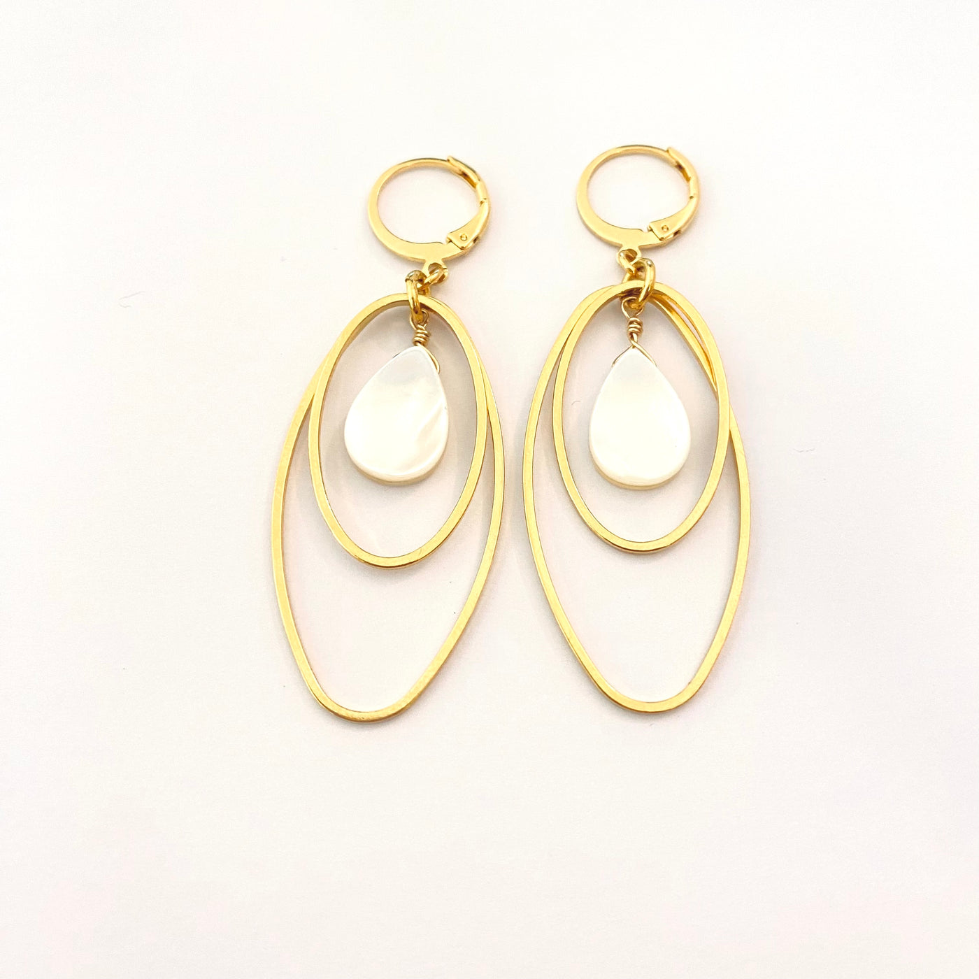 HAZEL - Emerald gold plated earrings