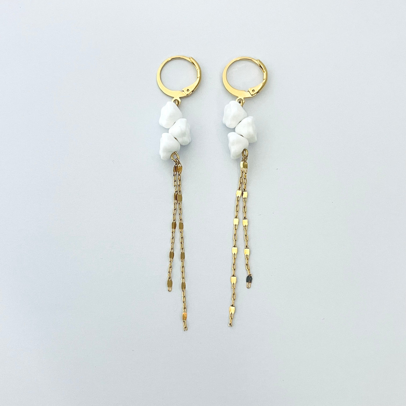 PETULA - Boucles plaqué or blanc