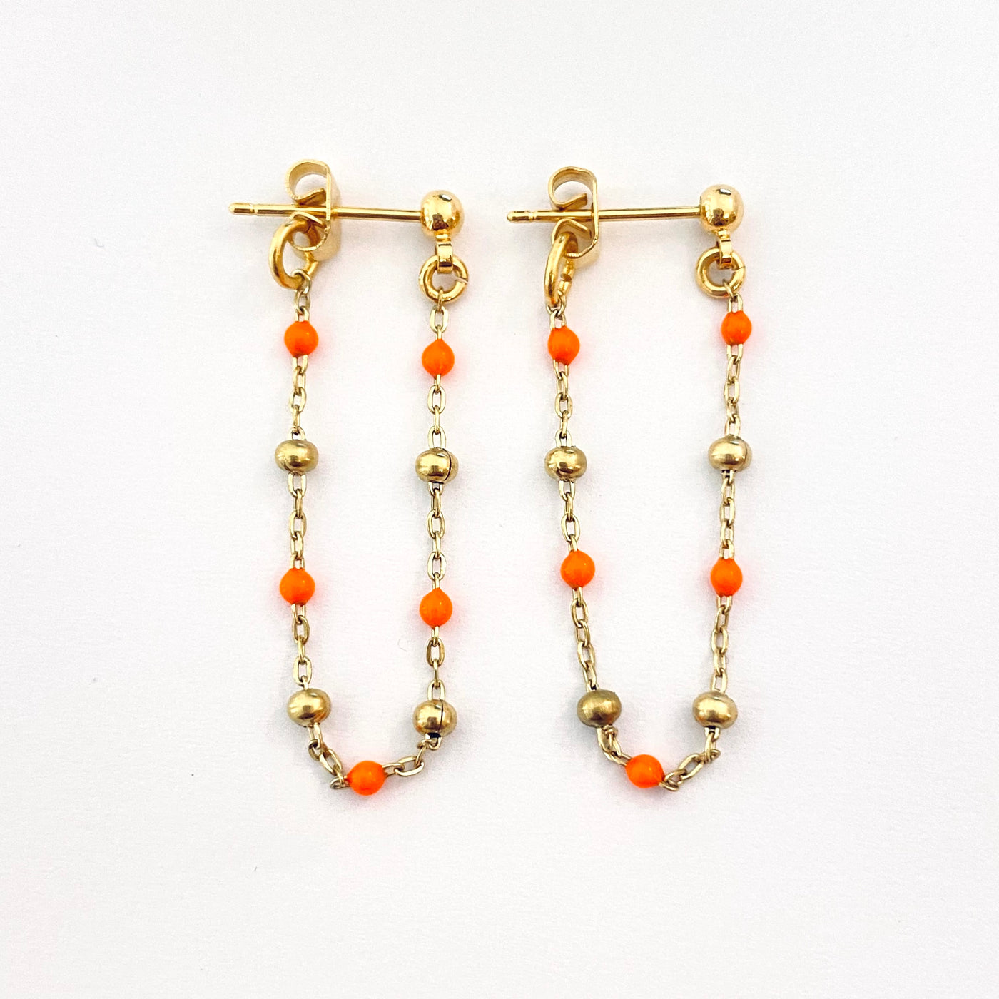 POULETTE -Boucles plaqué or orange