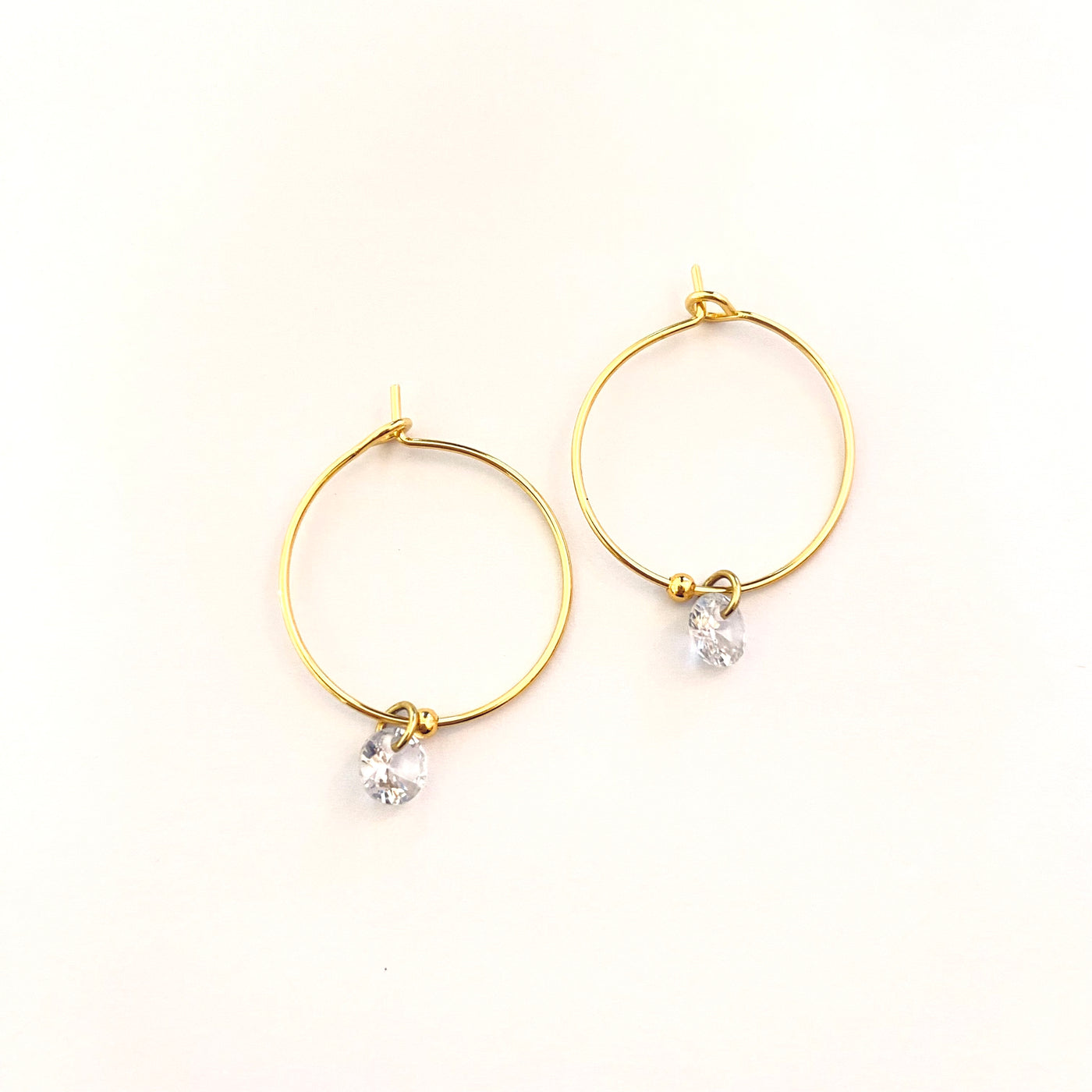STRASS - Gold plated hoop earrings