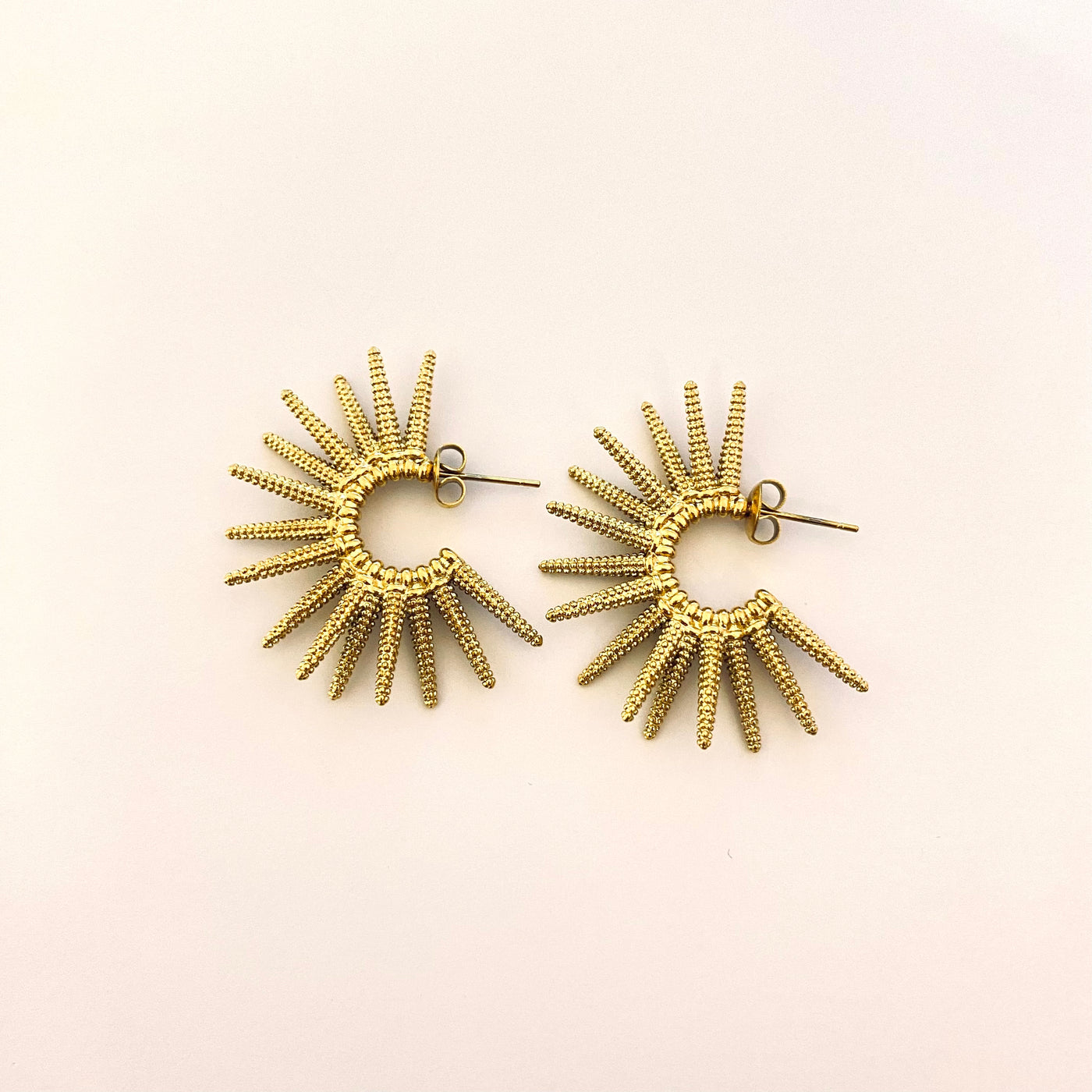 SUN - Gold plated hoop earrings