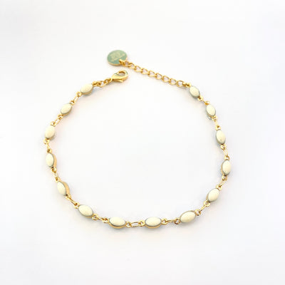 AVENA - Bracelet plaqué or blanc