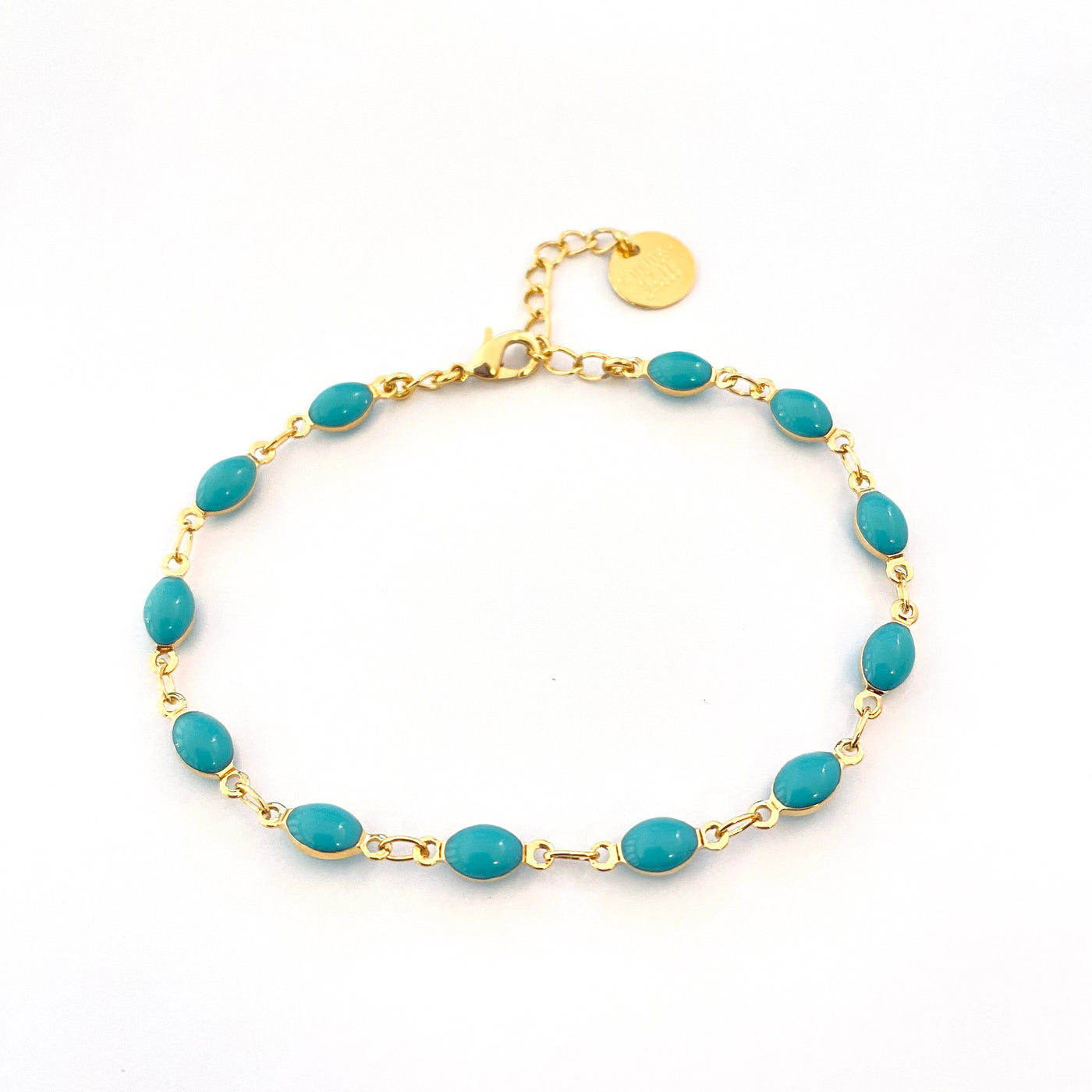 AVENA - Bracelet plaqué or turquoise