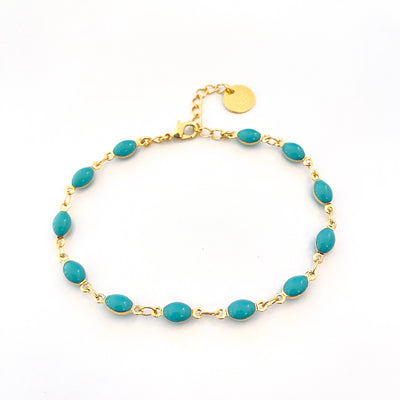 AVENA - Bracelet plaqué or turquoise