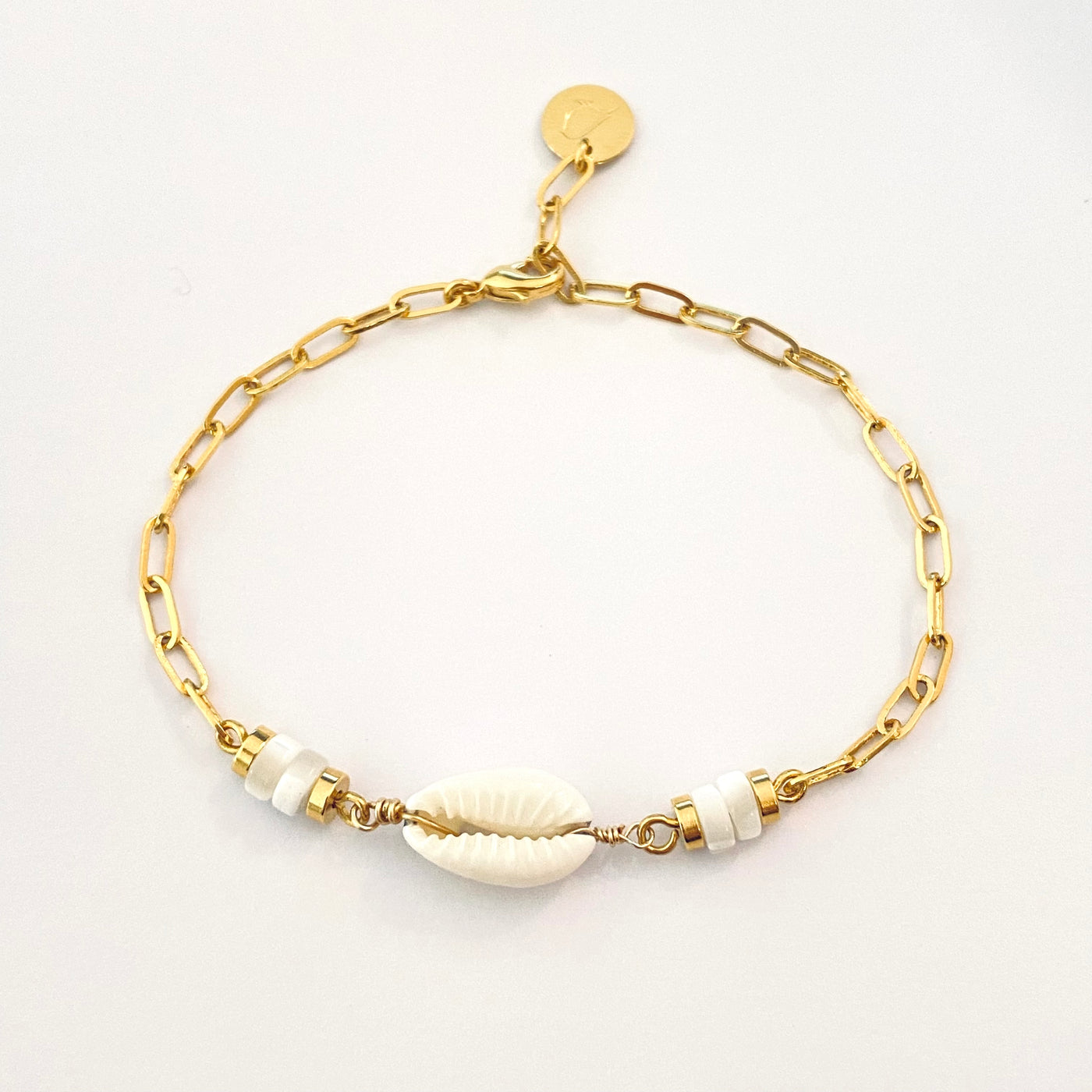 CAURI - Bracelet en plaqué or blanc