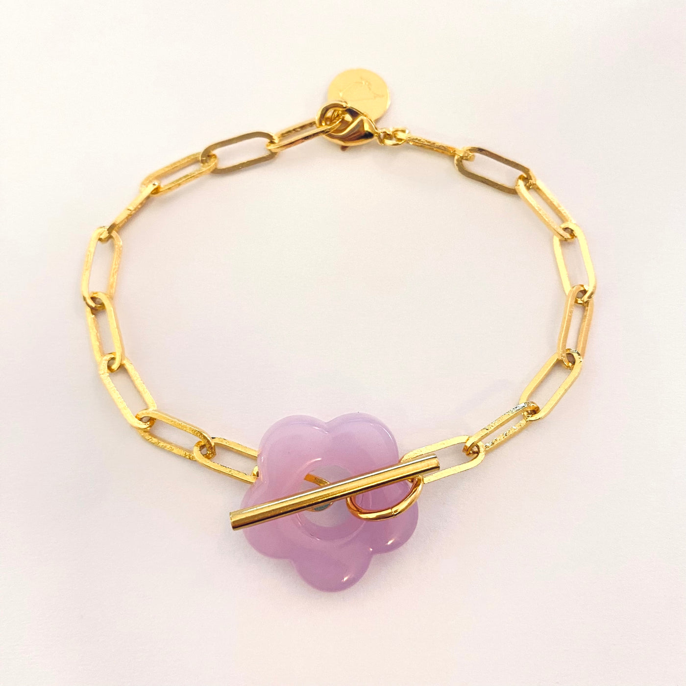 CESAR VINYL - Bracelet plaqué or lilas