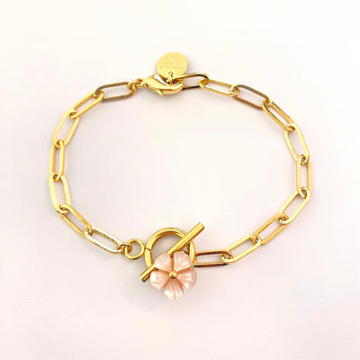 CESAR flower - Bracelet en plaqué or rose