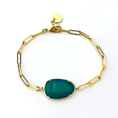 COLETTE - Bracelet plaqué or vert