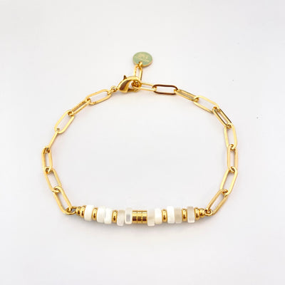EDDY - Bracelet plaqué or blanc