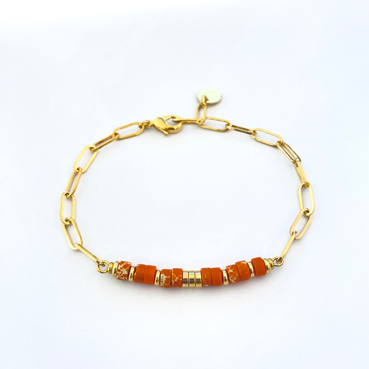 EDDY - Bracelet plaqué or orange
