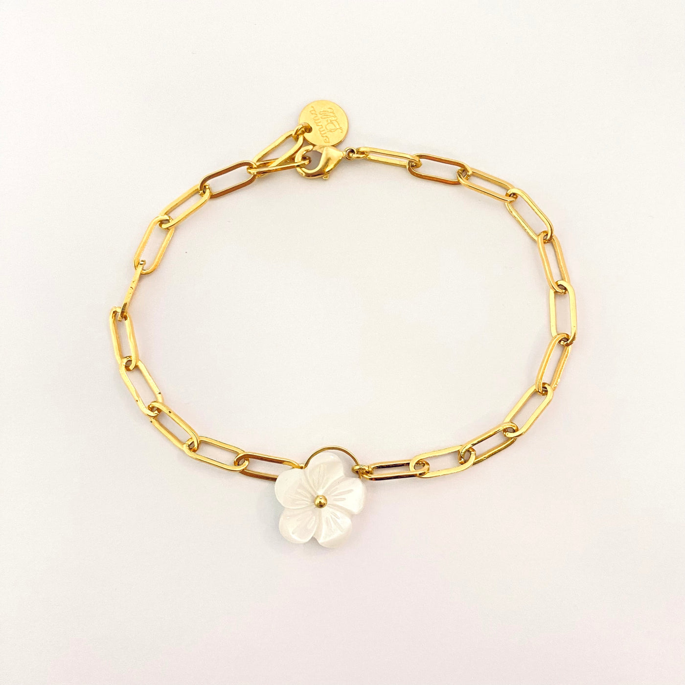 CLEO - Bracelet plaqué or blanc