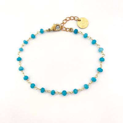 INES - Bracelet en laiton turquoise
