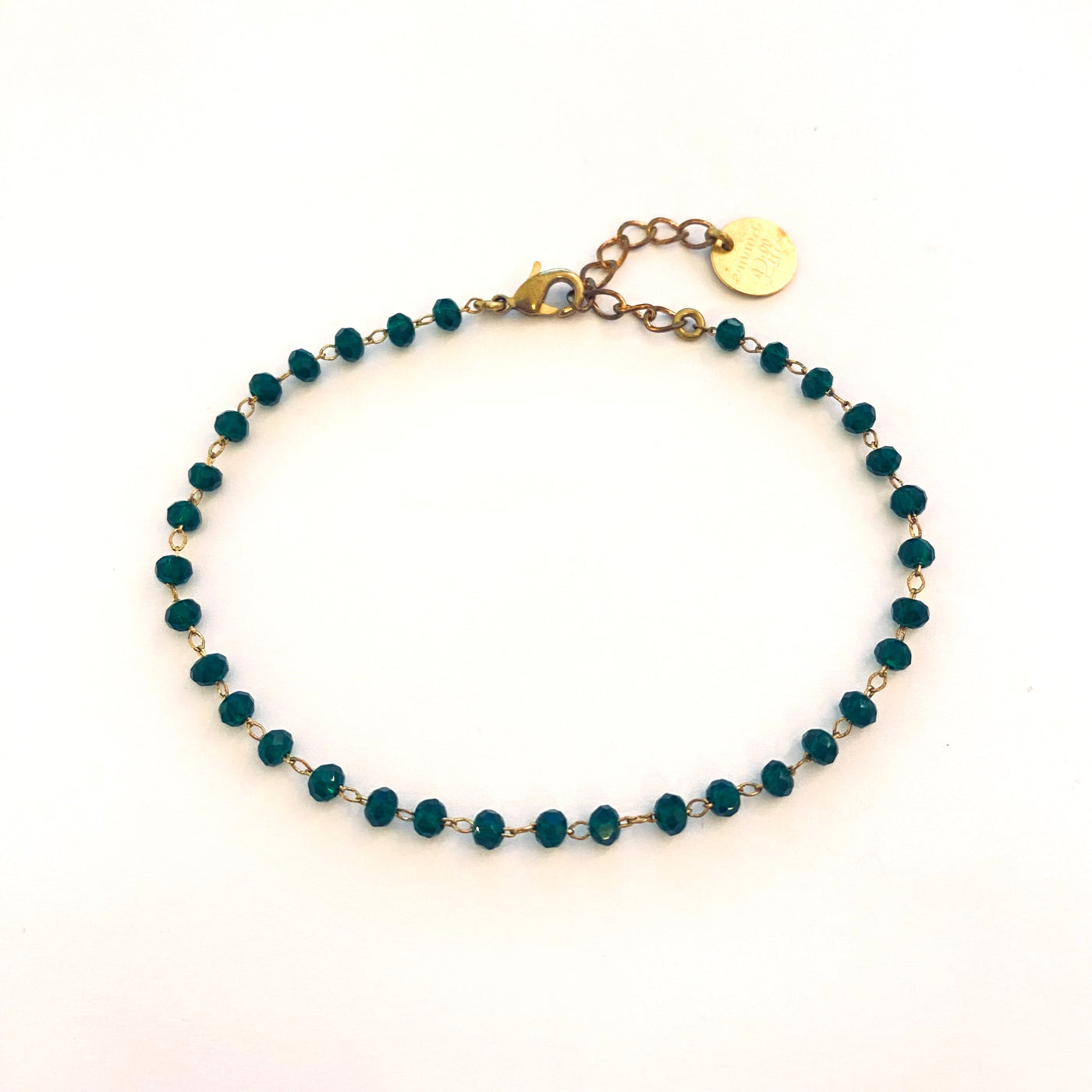 INES - Bracelet en laiton vert