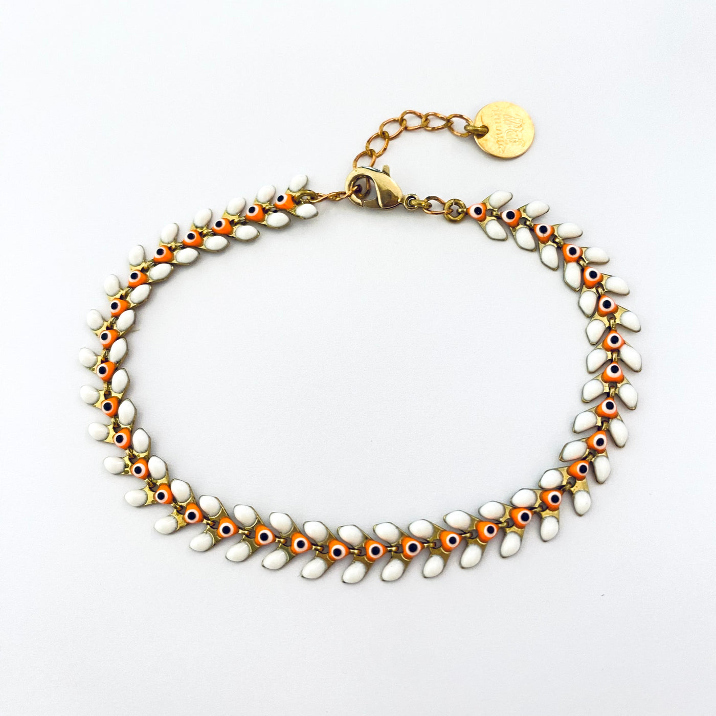 LEZARD - Bracelet en laiton lucky corail