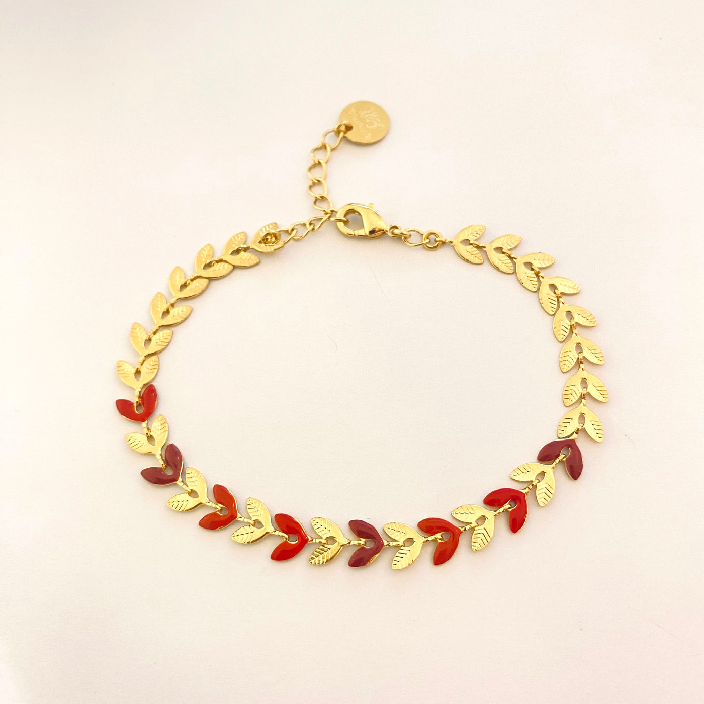 LEZ - Bracelet plaqué or rouge
