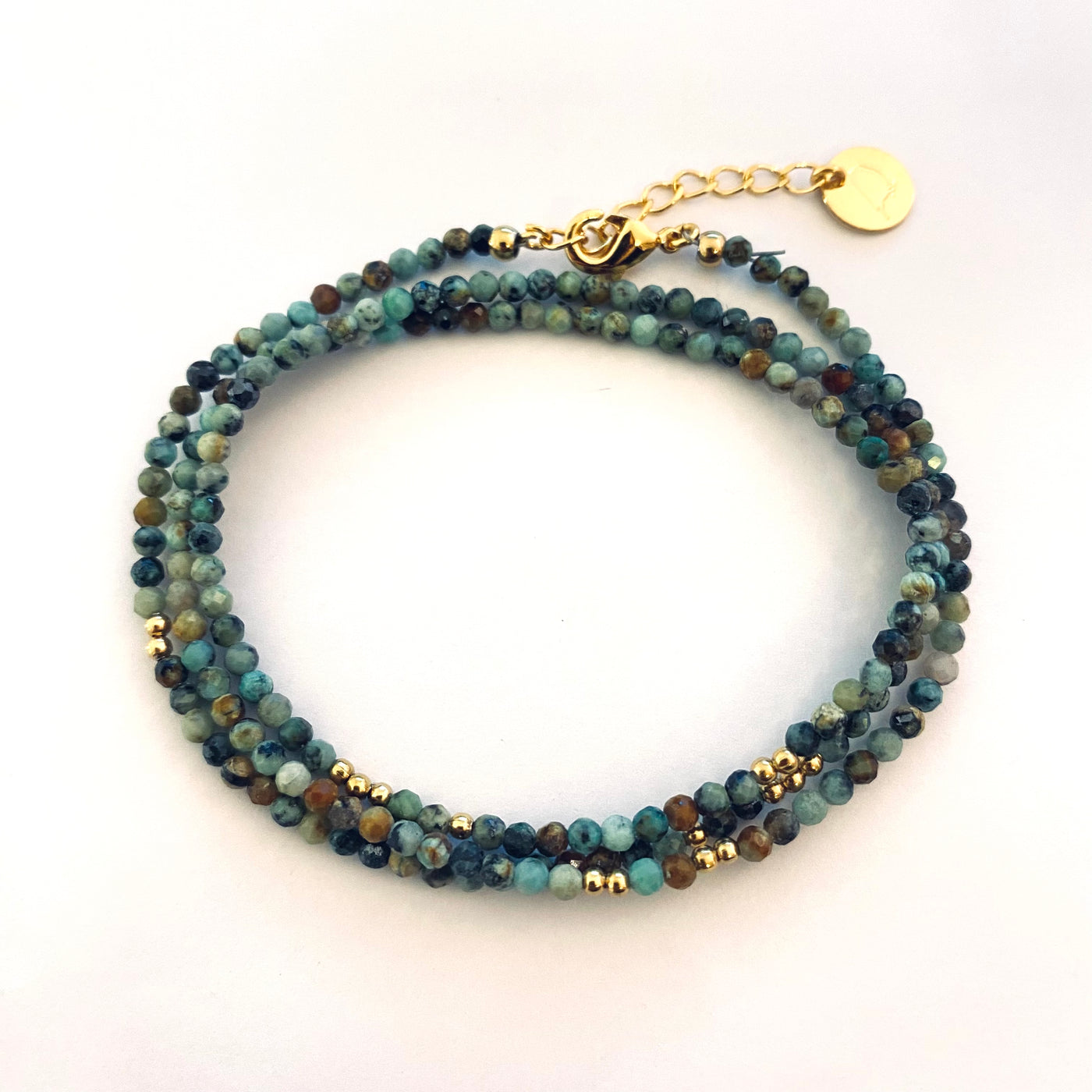MORTICIA - Green gold plated bracelet
