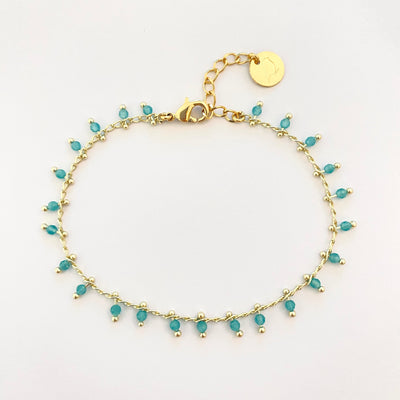 NINO - Bracelet plaqué or turquoise