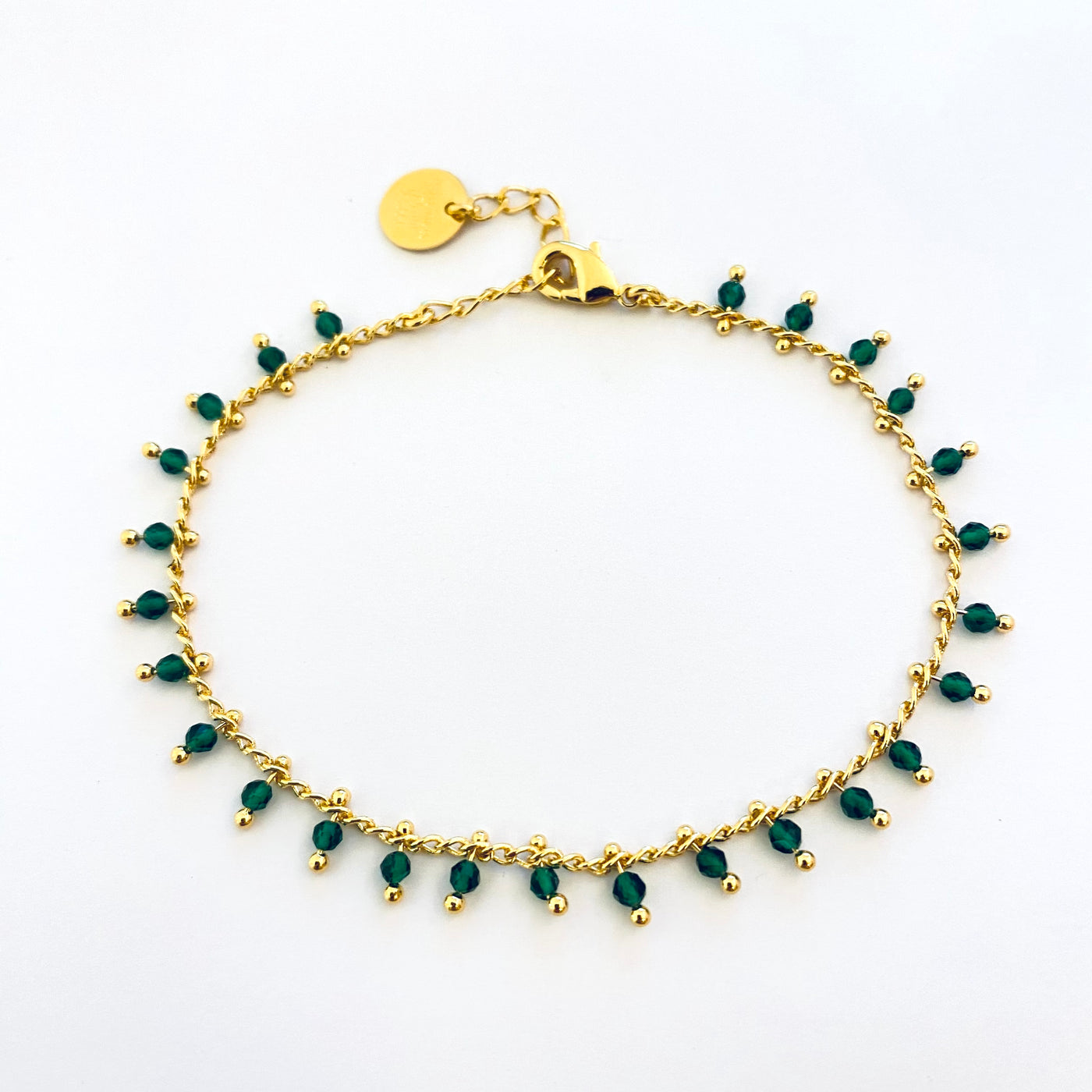 NINO - Bracelet plaqué or vert