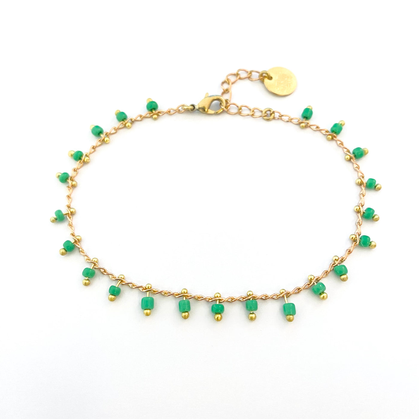 NINO - Bracelet laiton vert anis
