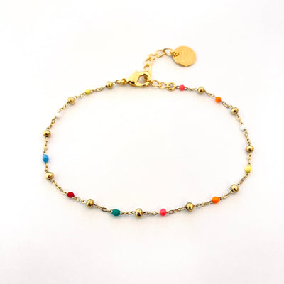 POULETTE - Bracelet en plaqué or multicolore