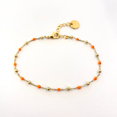 POULETTE - Orange gold-plated bracelet