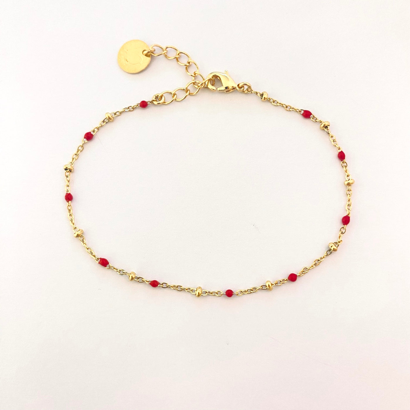 POULETTE - Bracelet plaqué or rouge