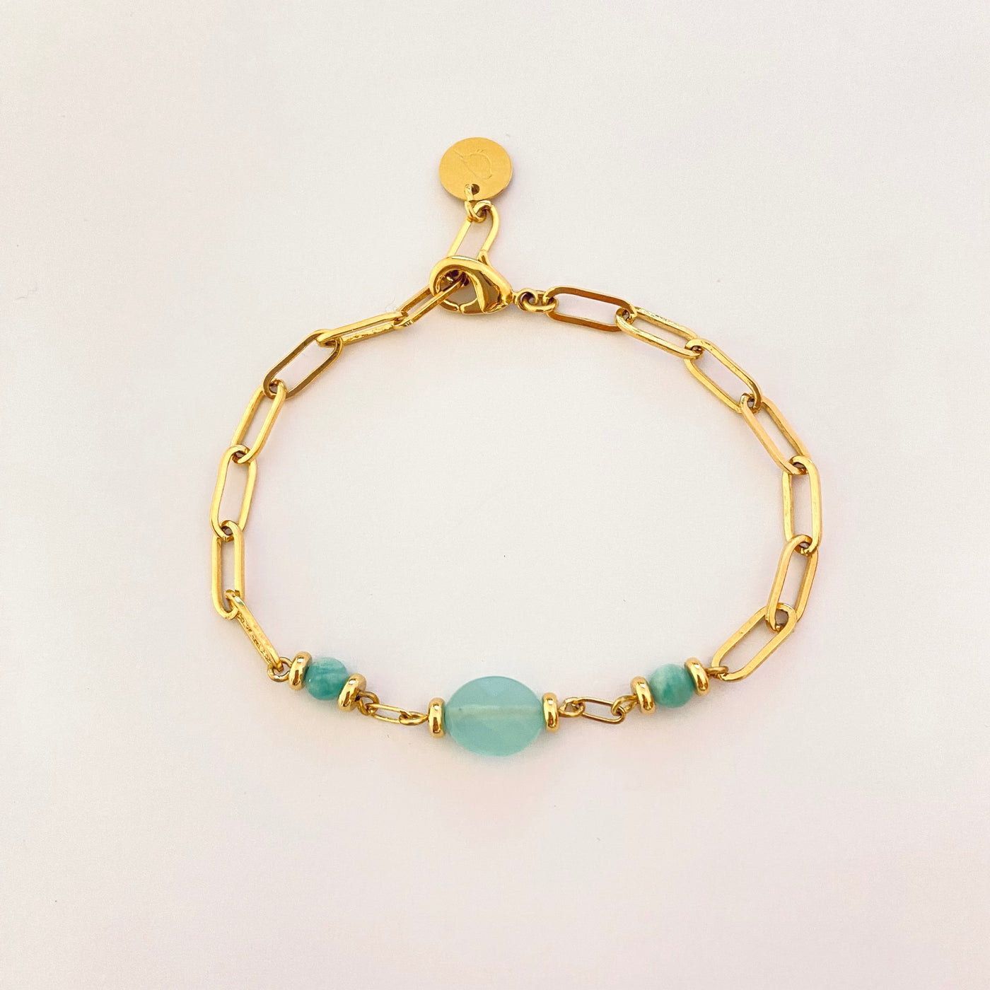 PUMPKIN - Bracelet plaqué or vert d'eau