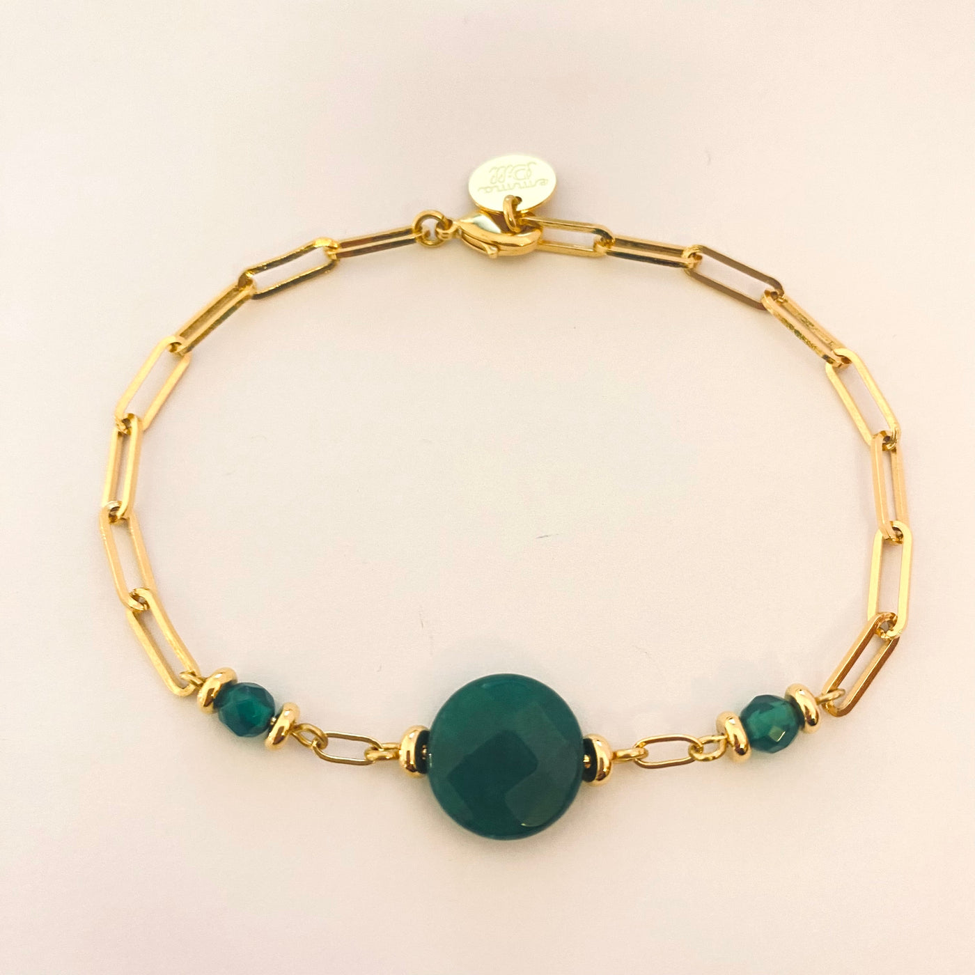 PUMPKIN - Green gold plated bracelet