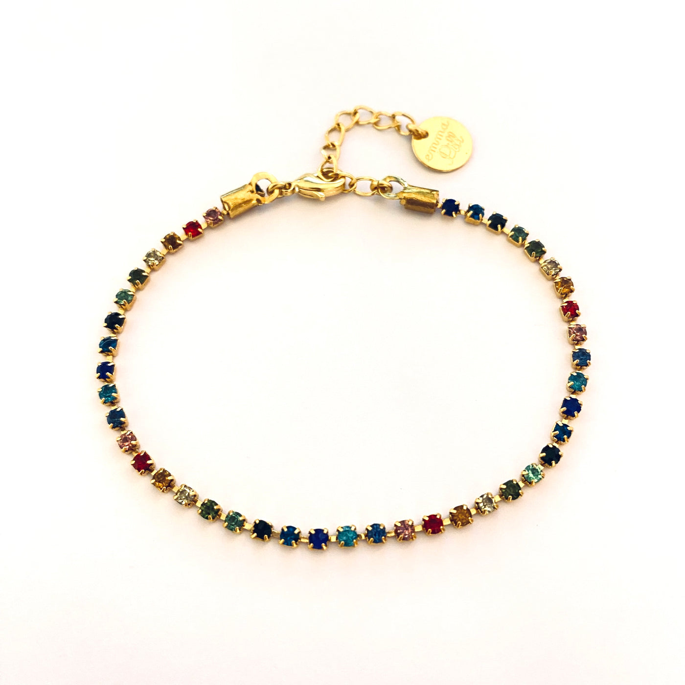 STRASS - Bracelet plaqué or multicolore