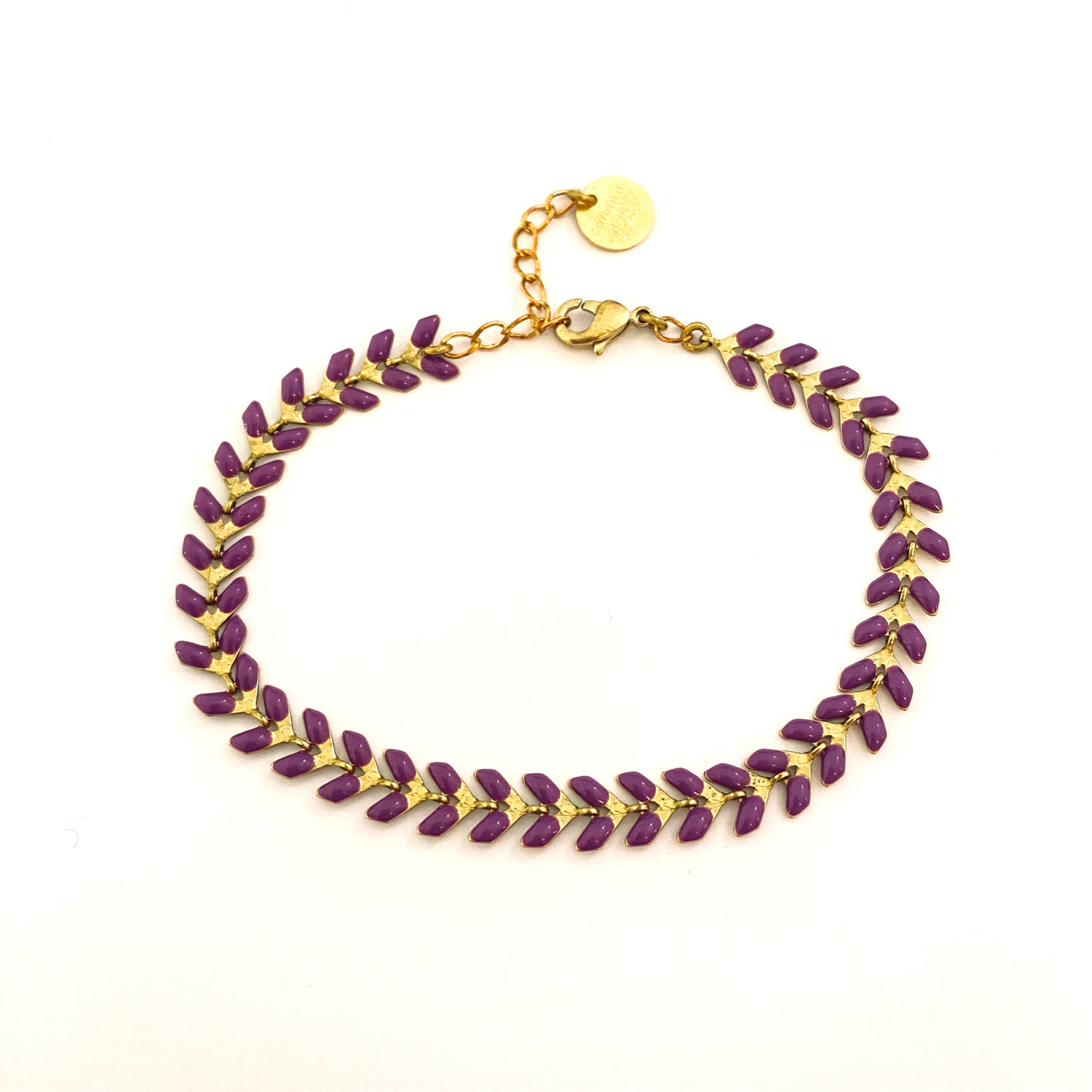 LEZARD - Bracelet en laiton mauve