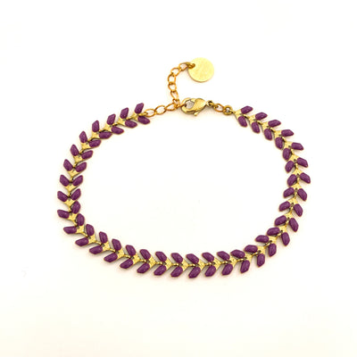 LEZARD - Bracelet en laiton mauve