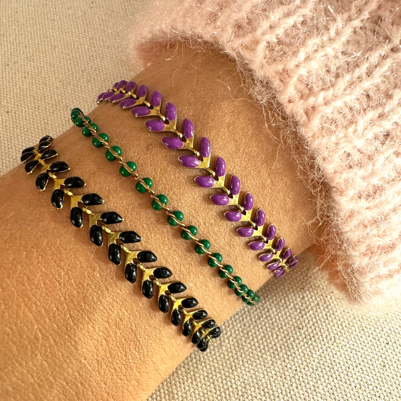 LEZARD - Black brass bracelet