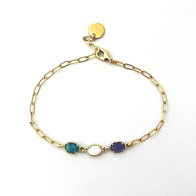 LIZETTE - Bracelet plaqué or multicolore