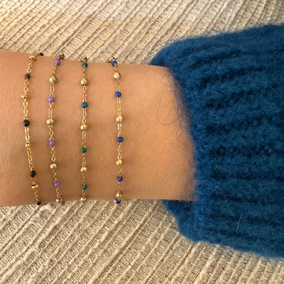 POULETTE - Bracelet en plaqué or vert