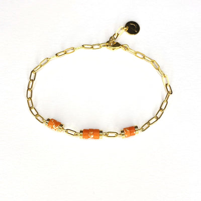 DARIUS - Bracelet en plaqué or orange