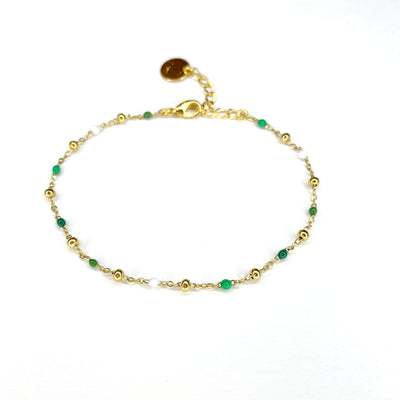 POULETTE - Bracelet en plaqué or vert