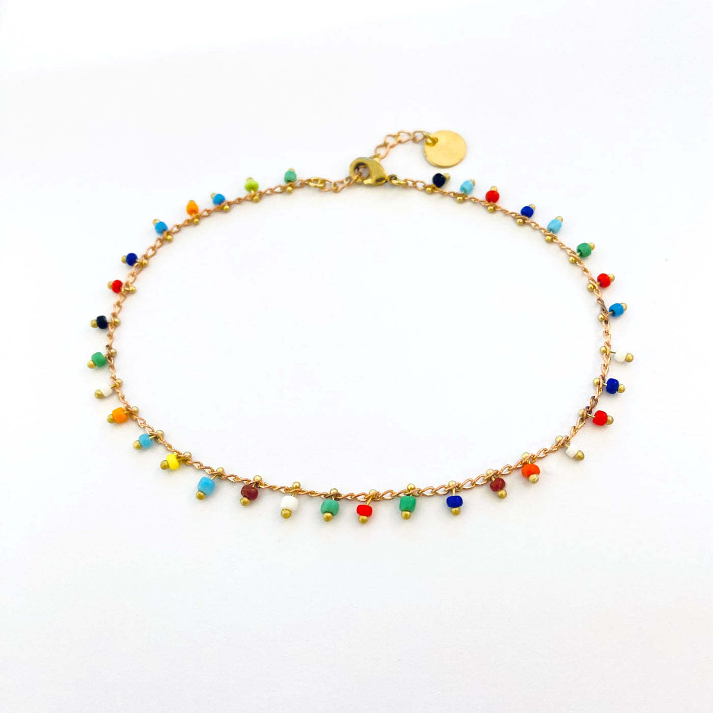 NINO - Bracelet cheville en laiton multicolore