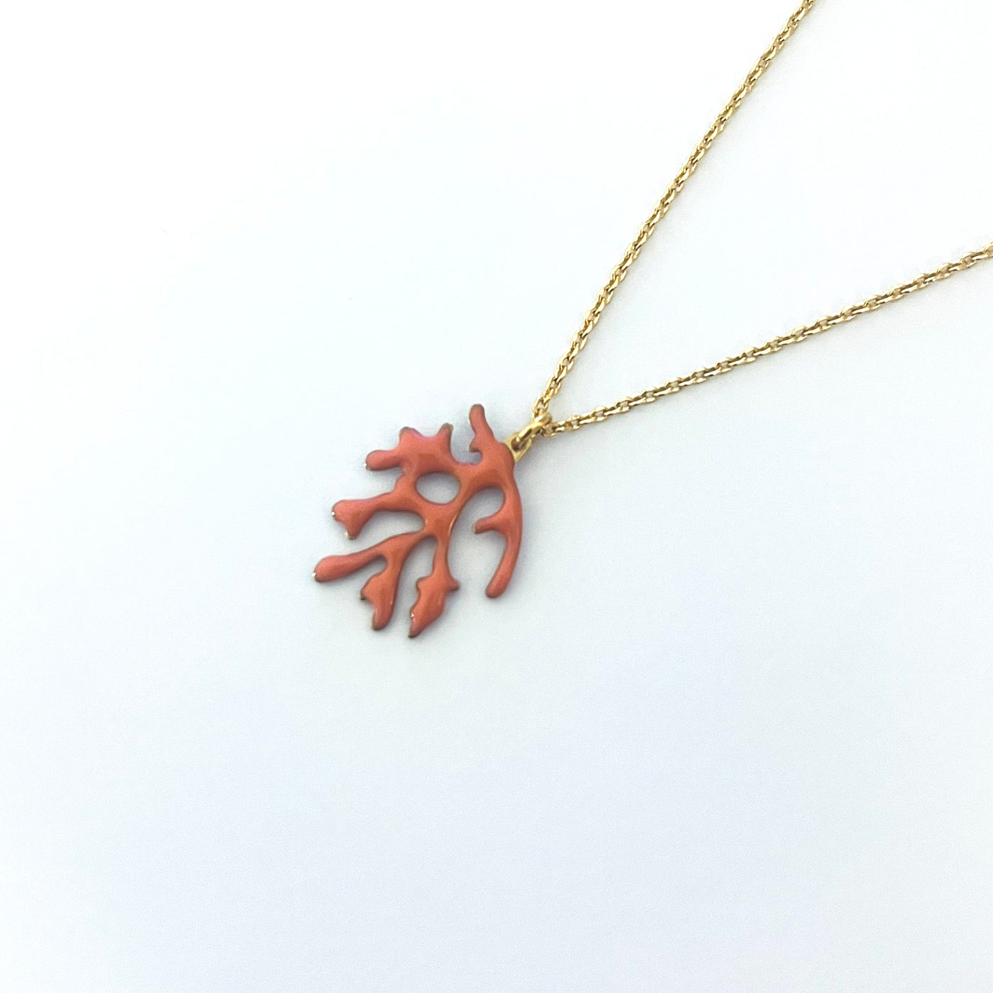 CORAIL - Collier plaqué or corail