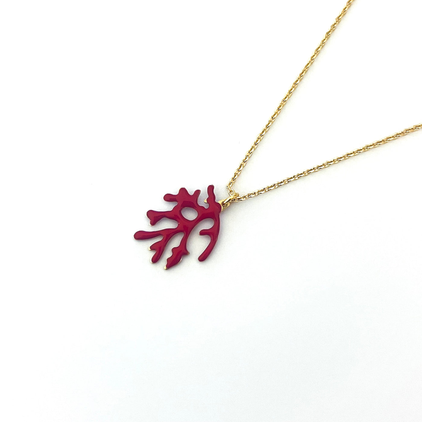 CORAIL - Collier plaqué or rouge