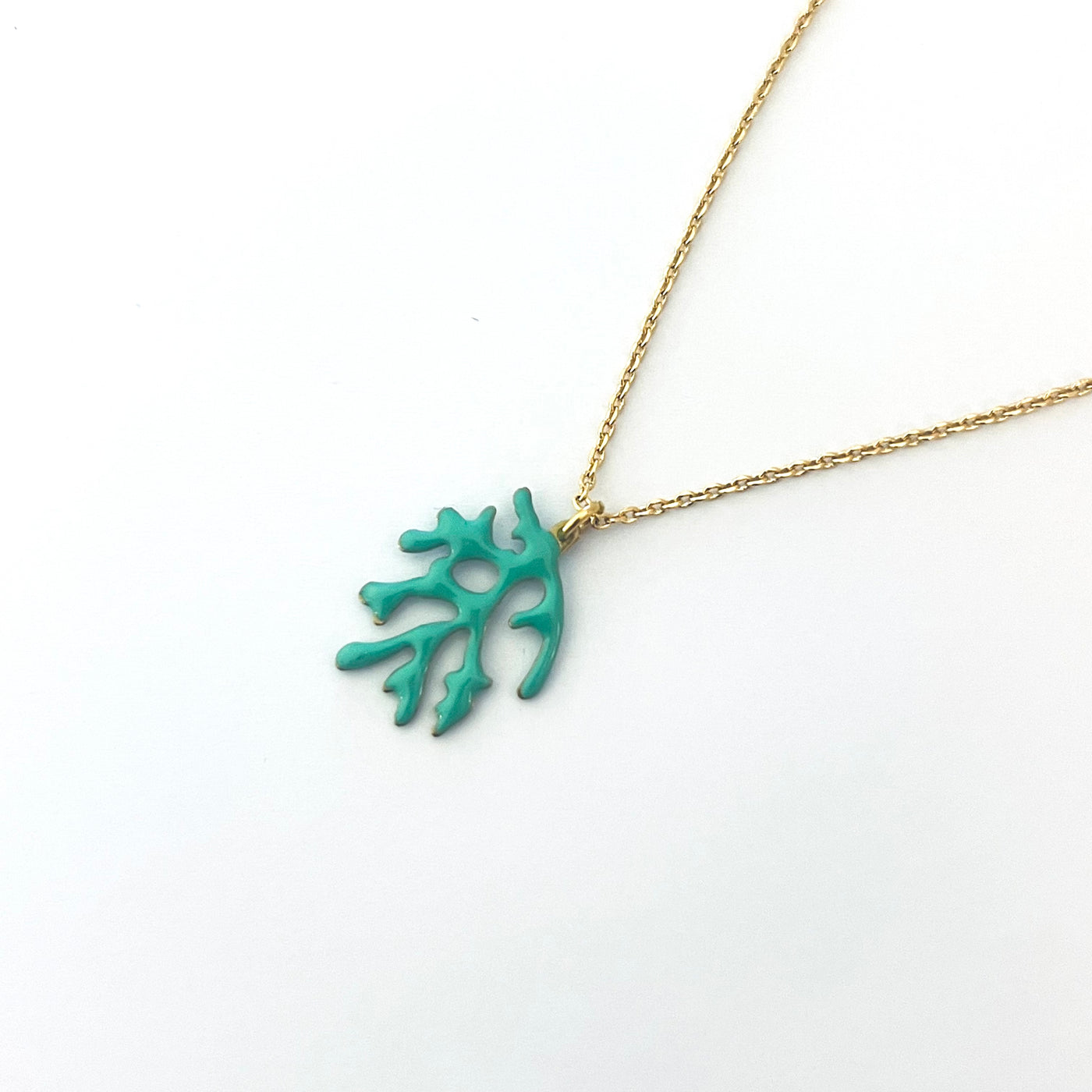 CORAIL - Collier plaqué or turquoise