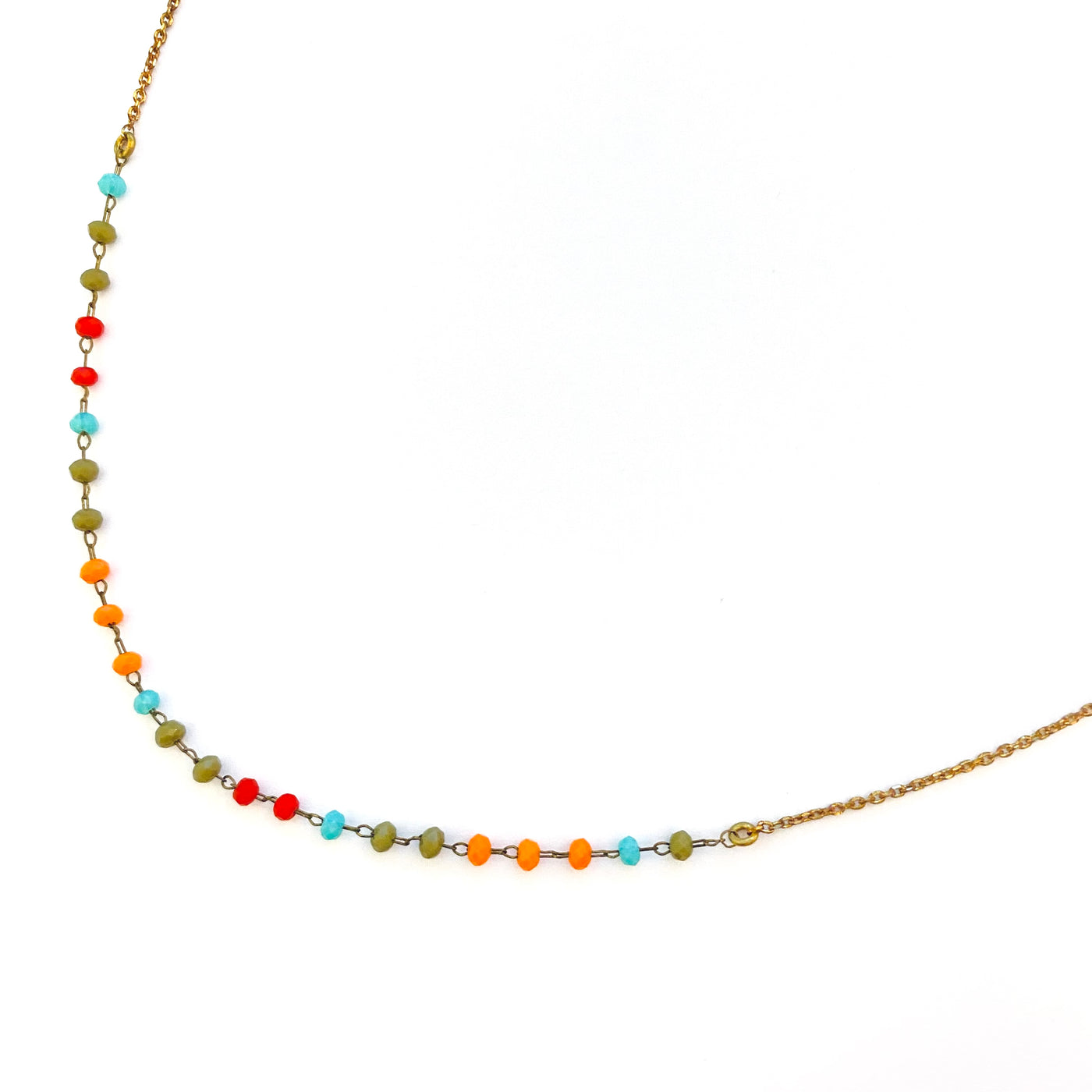 INES - Multicolored brass necklace