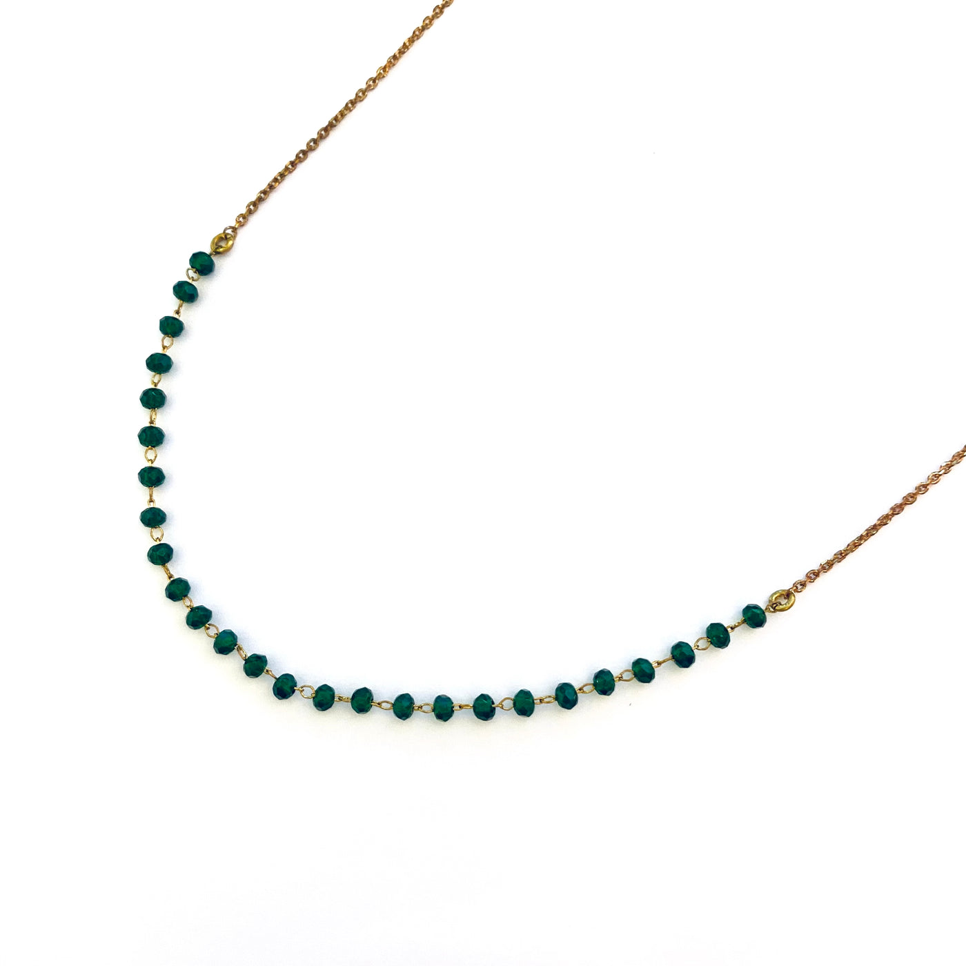 INES - Collier laiton vert