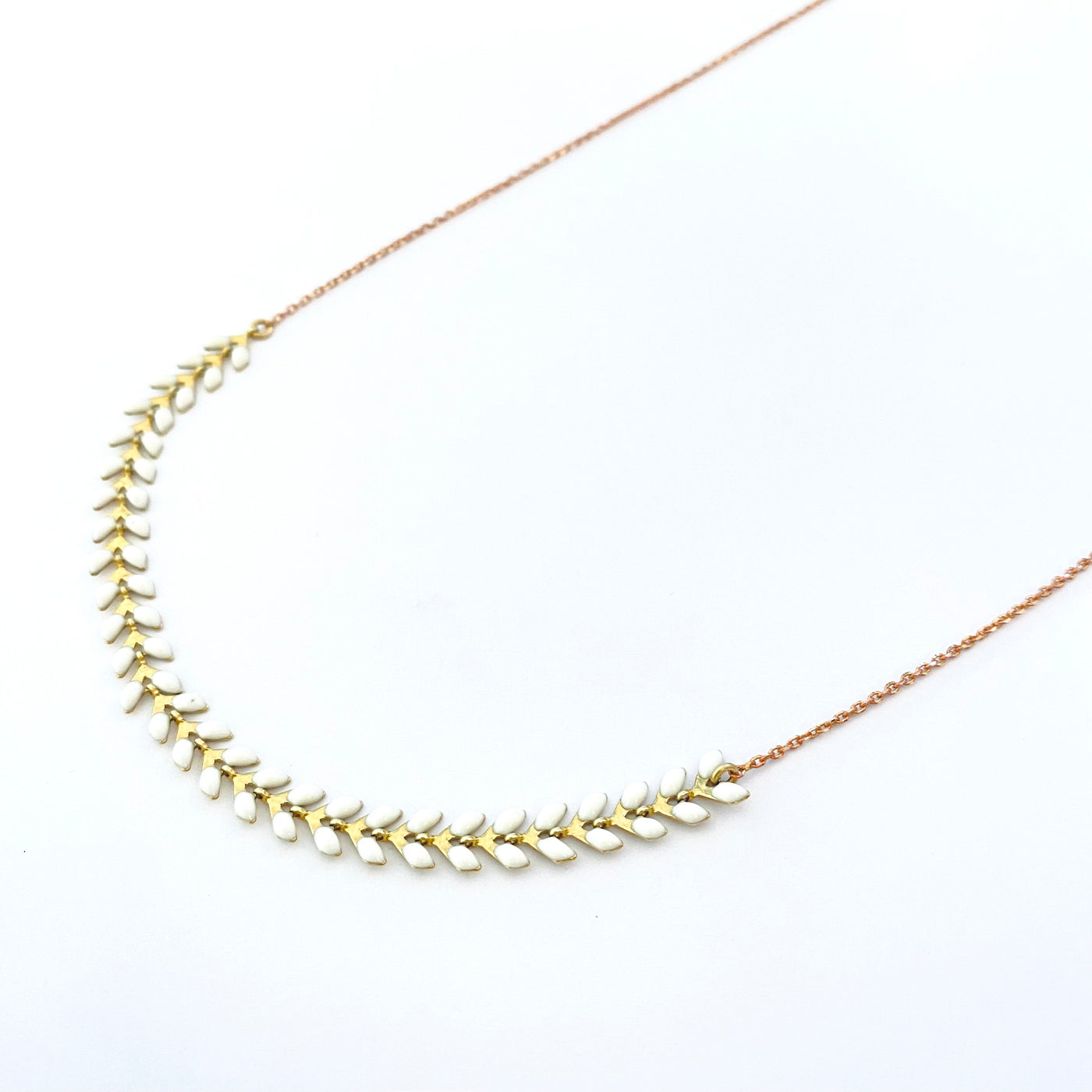LEZARD - White brass necklace