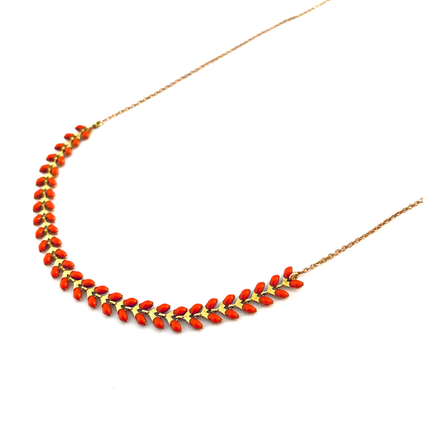 LEZARD - Coral Brass Necklace